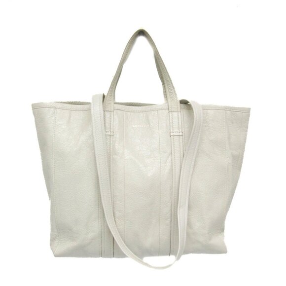 BALENCIAGA White Leather Tote Bag - Picture 1 of 11